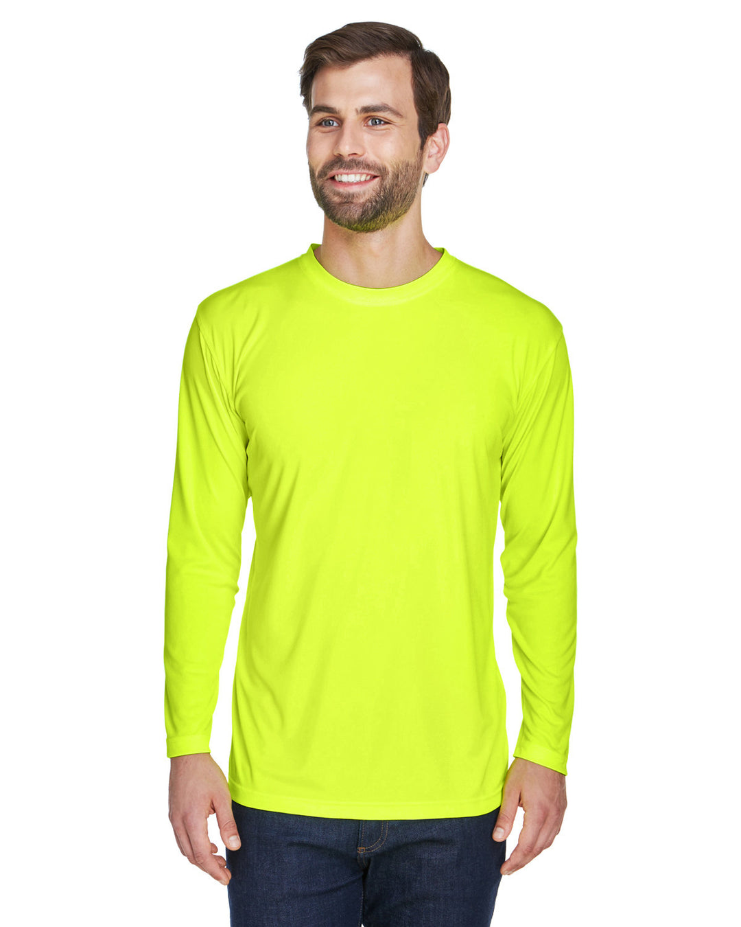 UltraClub Adult Cool & Dry Sport Long-Sleeve Performance Interlock T-Shirt T-Shirts