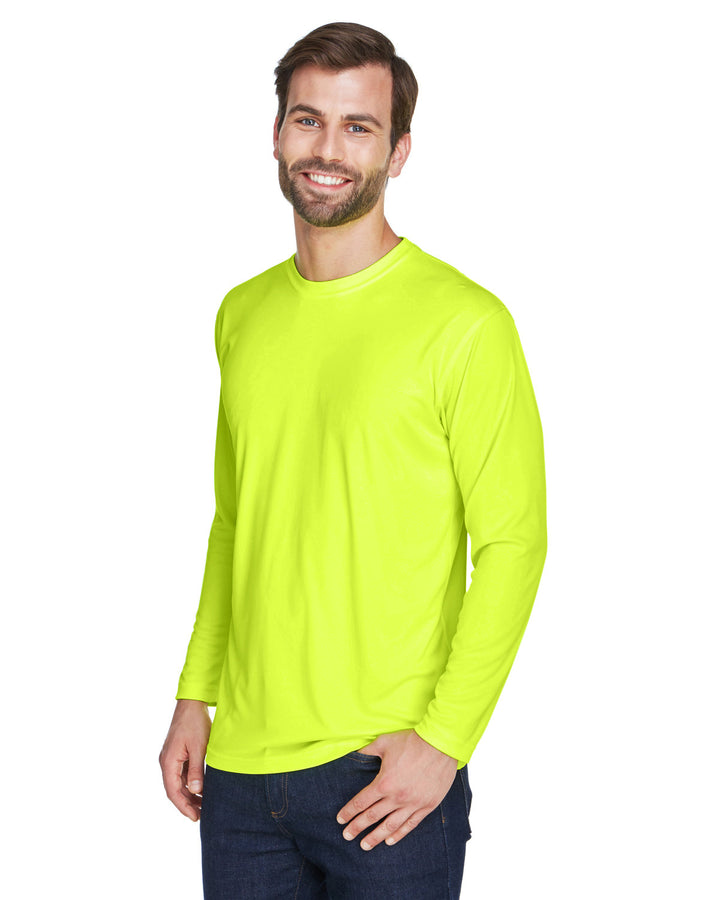 UltraClub Adult Cool & Dry Sport Long-Sleeve Performance Interlock T-Shirt T-Shirts