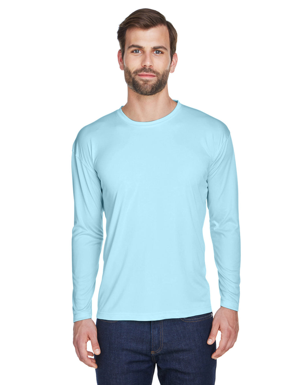 UltraClub Adult Cool & Dry Sport Long-Sleeve Performance Interlock T-Shirt T-Shirts