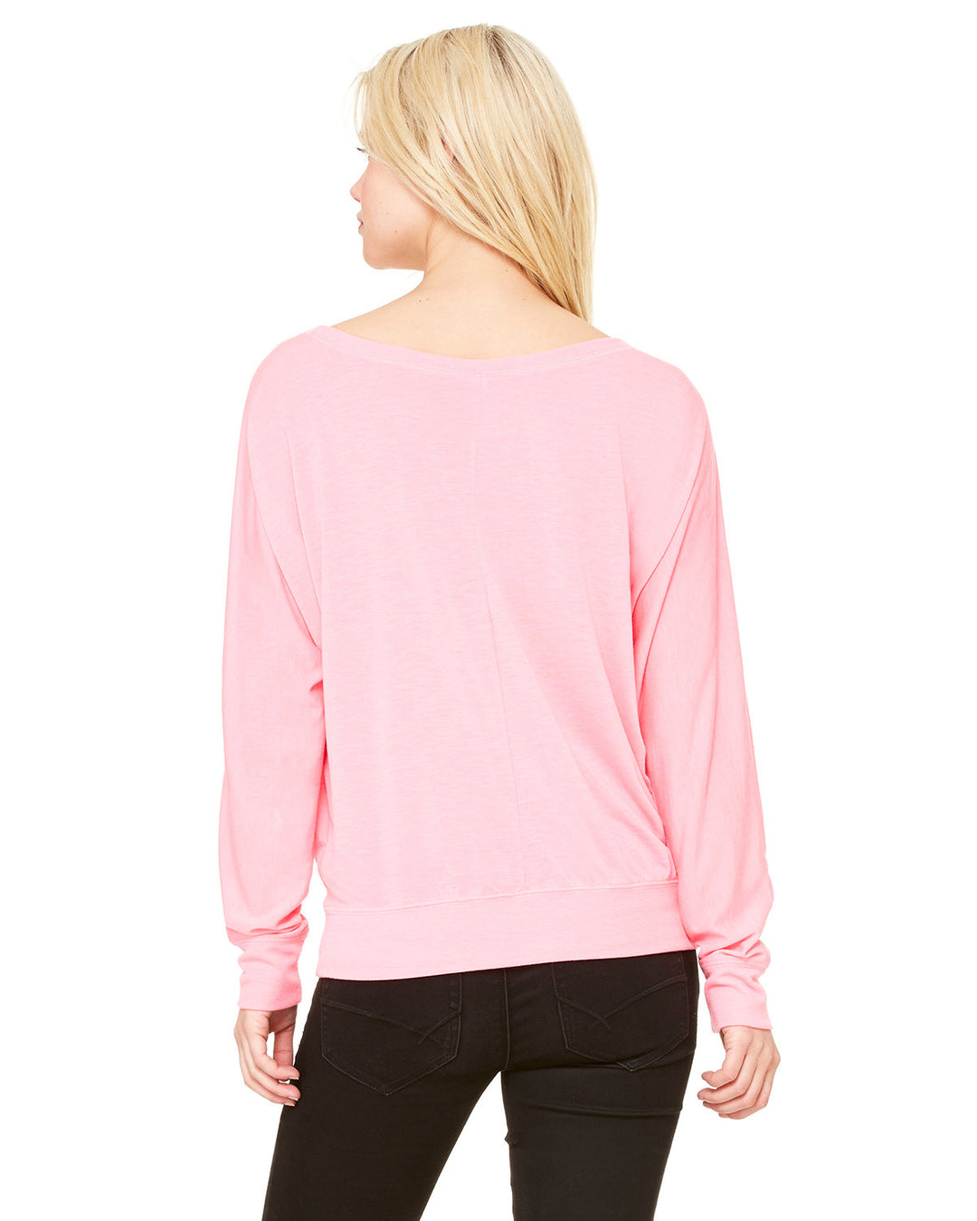 BELLA + CANVAS Ladies' Flowy Long-Sleeve Off Shoulder T-Shirt