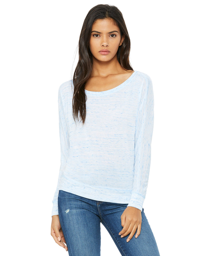 BELLA + CANVAS Ladies' Flowy Long-Sleeve Off Shoulder T-Shirt