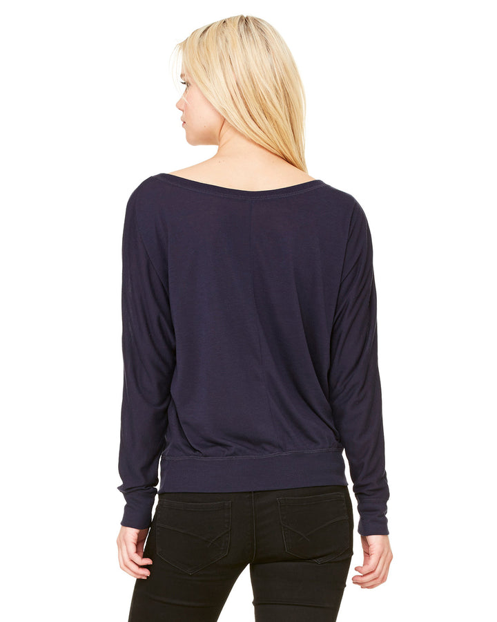 BELLA + CANVAS Ladies' Flowy Long-Sleeve Off Shoulder T-Shirt