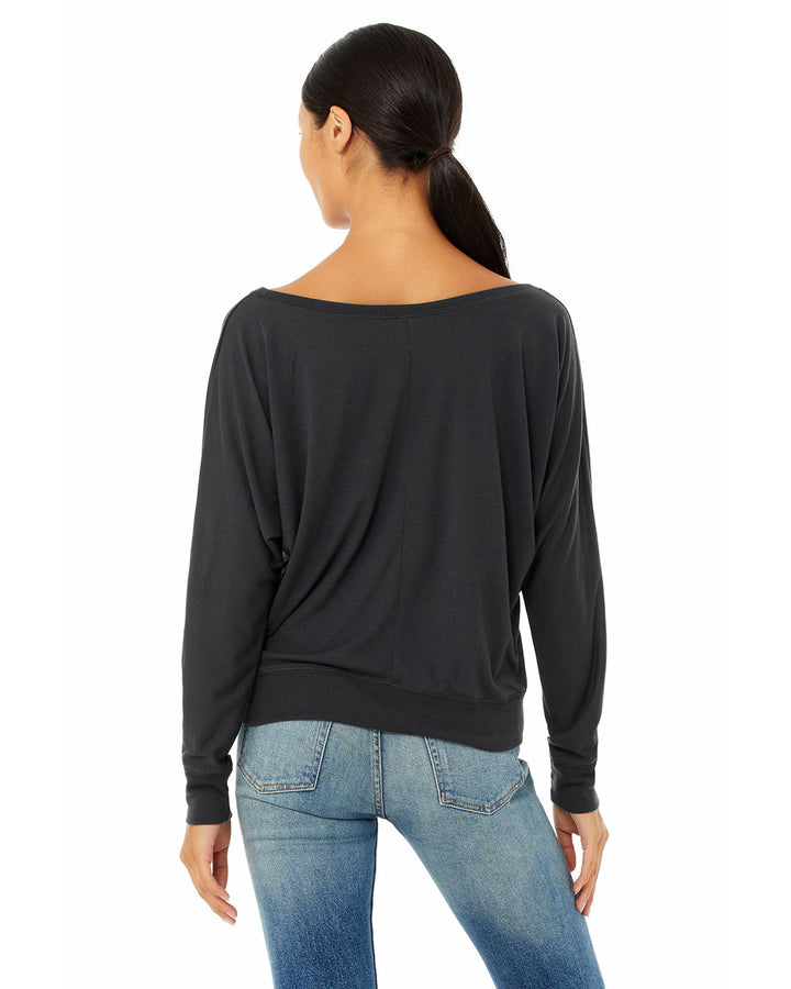 BELLA + CANVAS Ladies' Flowy Long-Sleeve Off Shoulder T-Shirt