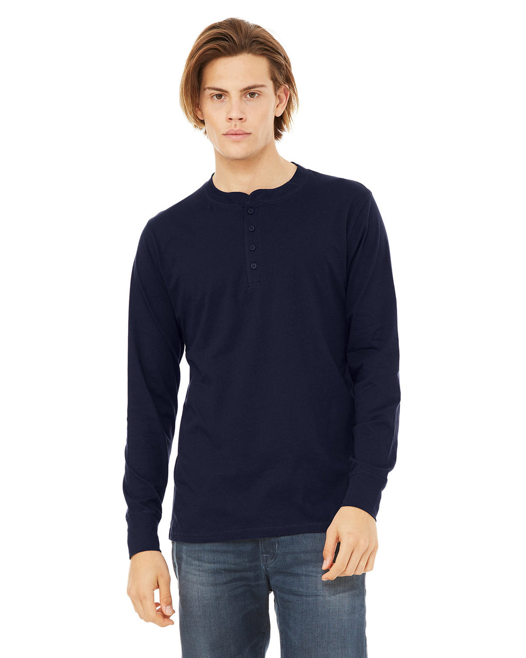 BELLA + CANVAS Men's Jersey Long-Sleeve Henley