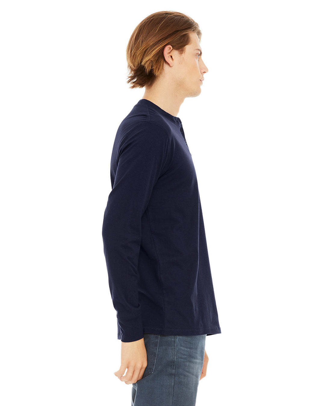 BELLA + CANVAS Men's Jersey Long-Sleeve Henley