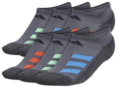 adidas Youth Cushioned Angle Stripe 6-Pack No Show Socks adidas