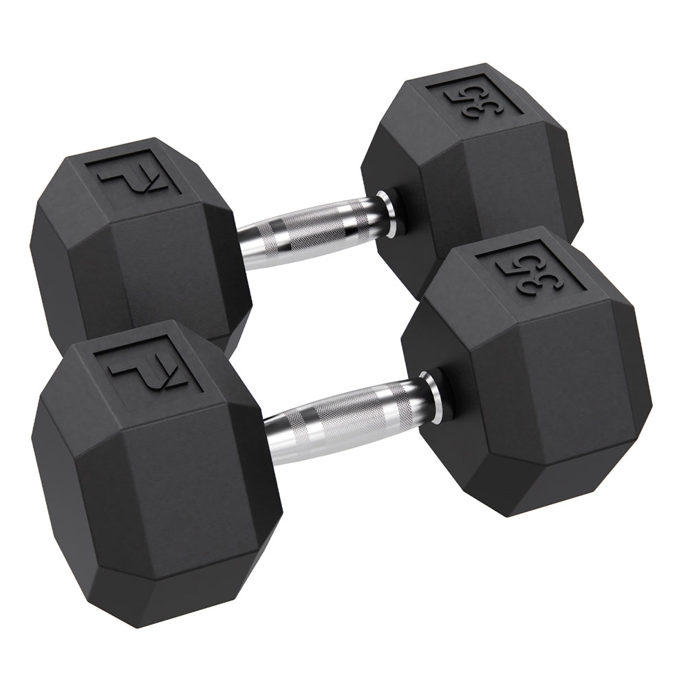 Power Systems Rubber Hex Dumbbell Pairs Exercise & Wellness Strength Dumbbells