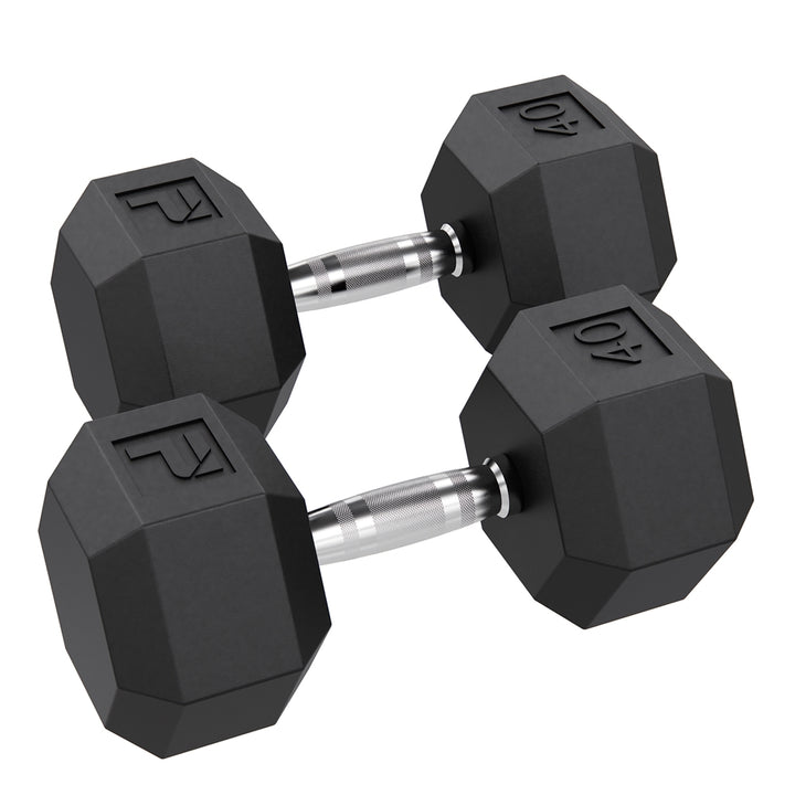 Power Systems Rubber Hex Dumbbell Pairs Exercise & Wellness Strength Dumbbells