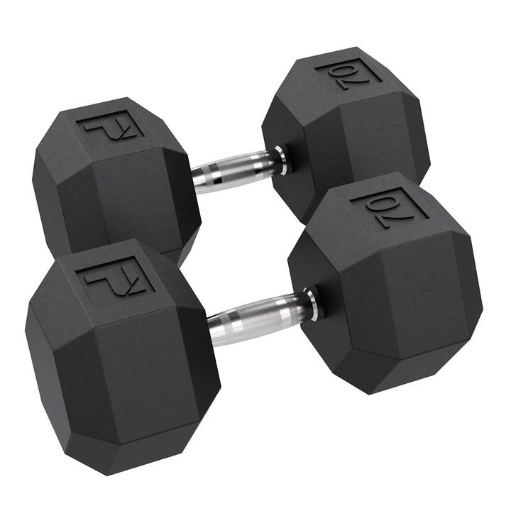 Power Systems Rubber Hex Dumbbell Pairs Exercise & Wellness Strength Dumbbells