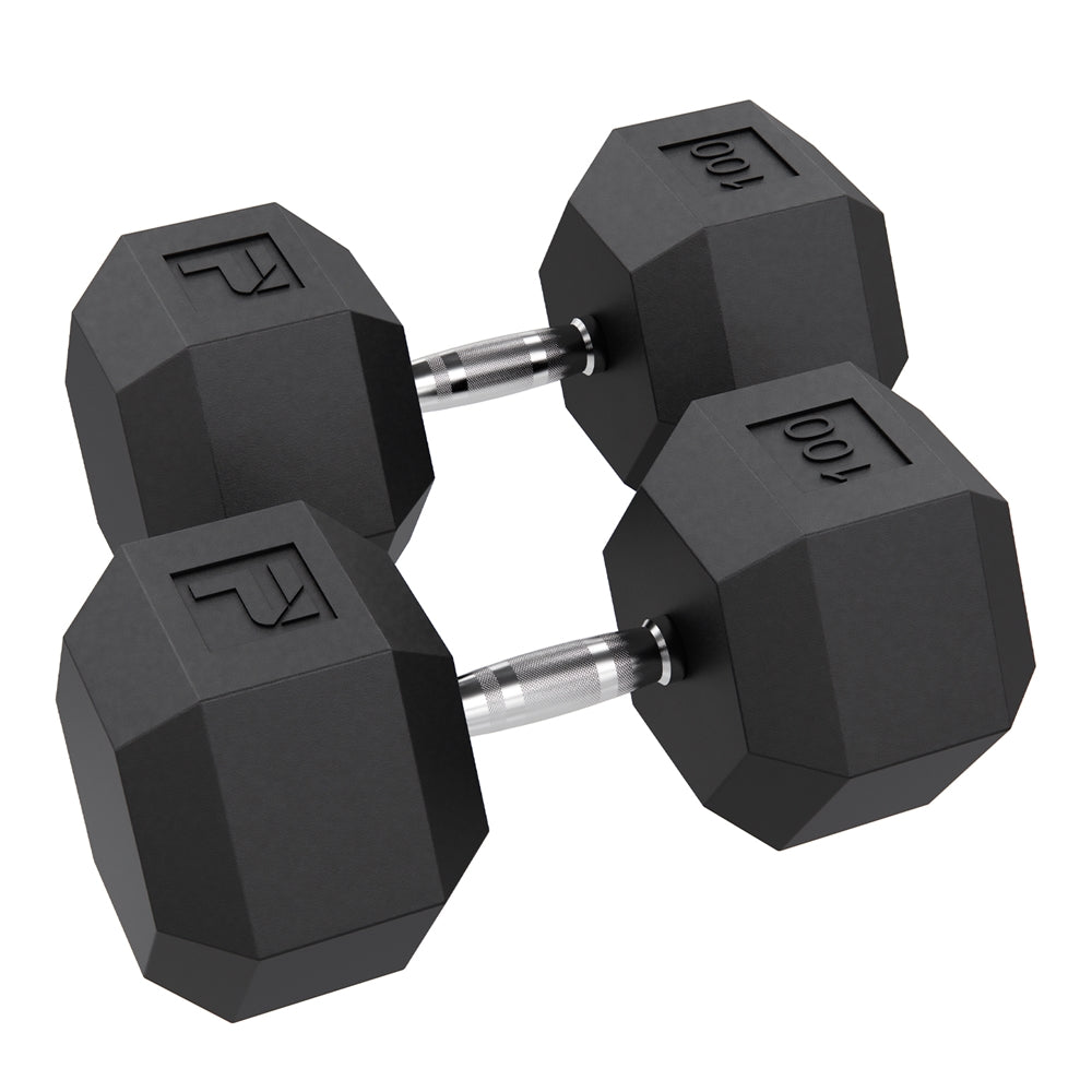 Power Systems Rubber Hex Dumbbell Pairs Exercise & Wellness Strength Dumbbells