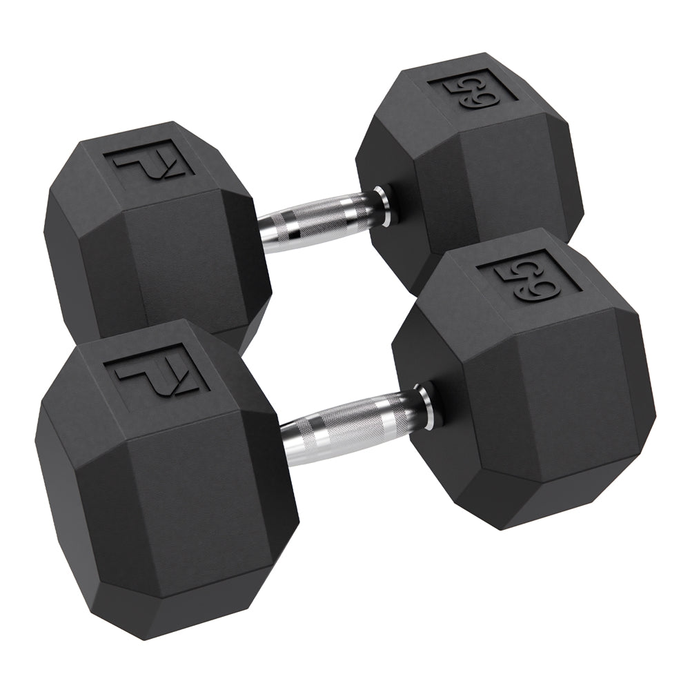 Power Systems Rubber Hex Dumbbell Pairs Exercise & Wellness Strength Dumbbells