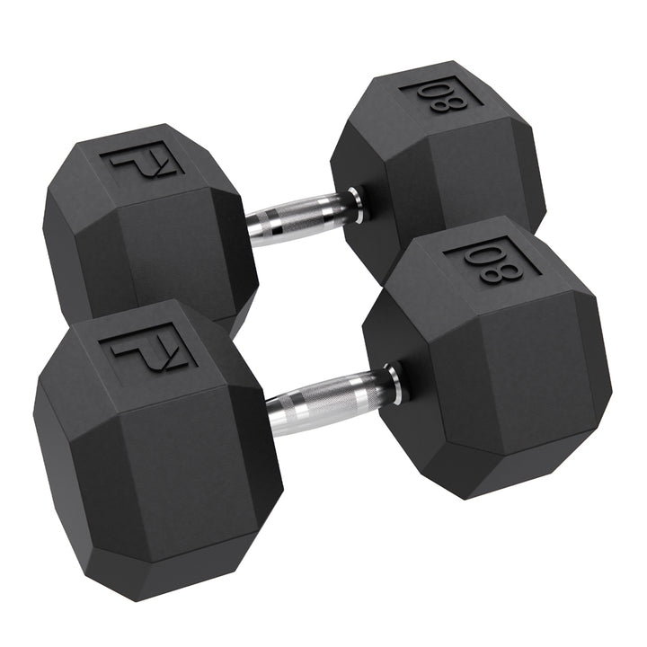 Power Systems Rubber Hex Dumbbell Pairs Exercise & Wellness Strength Dumbbells