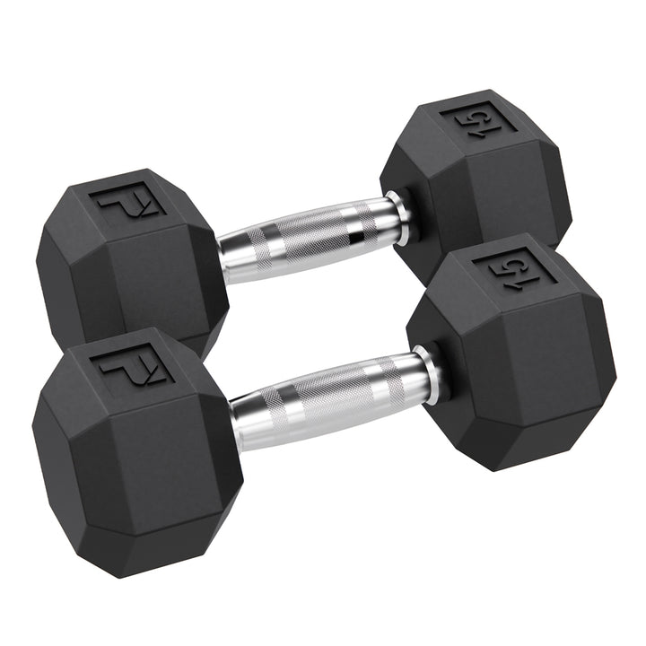 Power Systems Rubber Hex Dumbbell Pairs Exercise & Wellness Strength Dumbbells