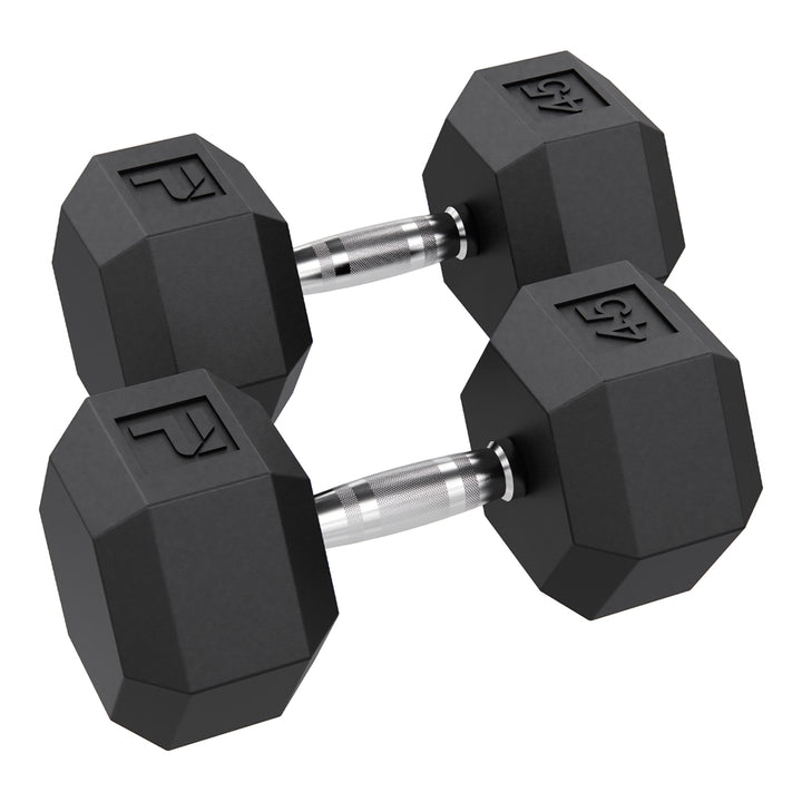 Power Systems Rubber Hex Dumbbell Pairs Exercise & Wellness Strength Dumbbells