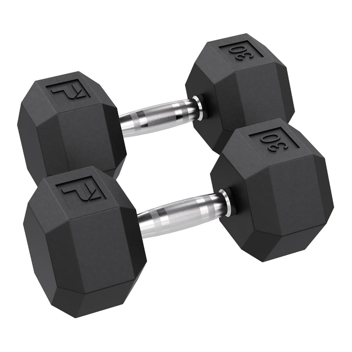 Power Systems Rubber Hex Dumbbell Pairs Exercise & Wellness Strength Dumbbells