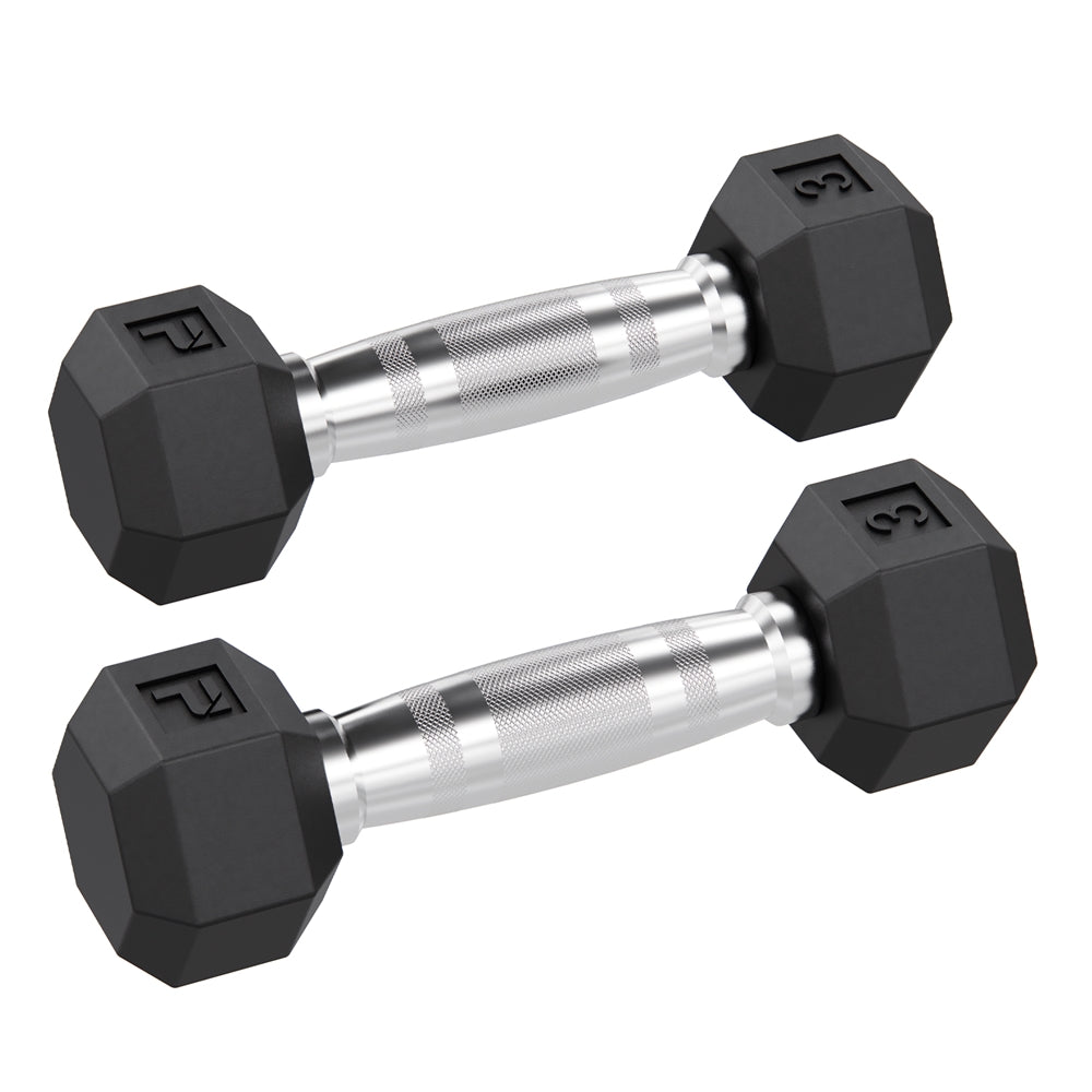 Power Systems Rubber Hex Dumbbell Pairs Exercise & Wellness Strength Dumbbells