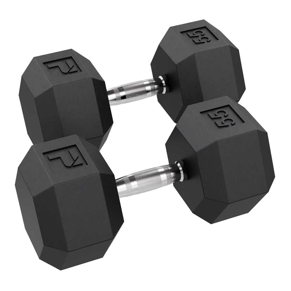 Power Systems Rubber Hex Dumbbell Pairs Exercise & Wellness Strength Dumbbells