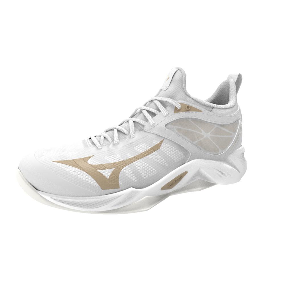 Mizuno Women s Wave Dimension Volleyball Shoe White Gold 9.5