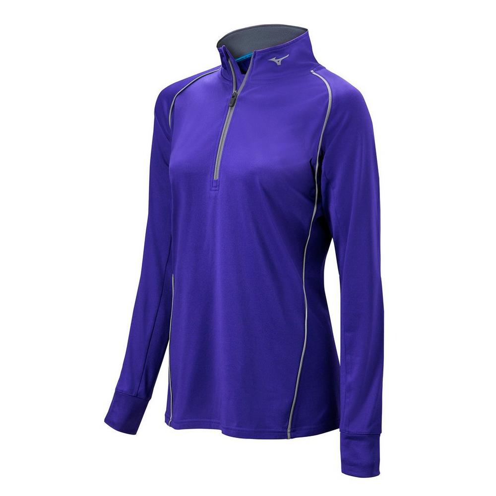 Mizuno Girl's Comp 1/2 Zip Long Sleeve Pullover Mizuno