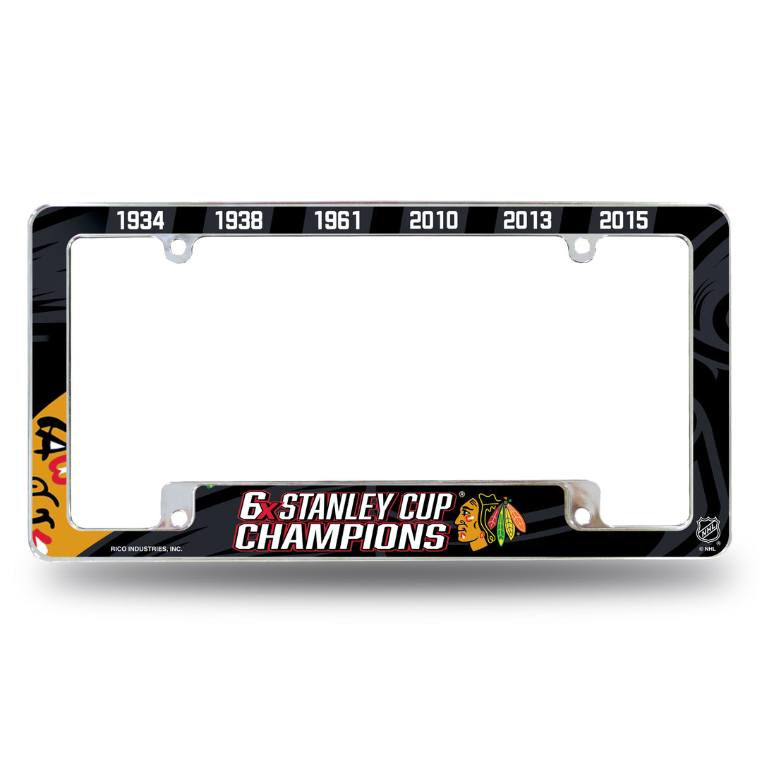 NHL Chicago Blackhawks All Over Chrome Frame Fan Gear NHL Chicago Blackhawks