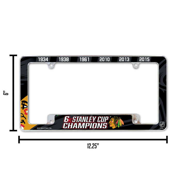 NHL Chicago Blackhawks All Over Chrome Frame Fan Gear NHL Chicago Blackhawks