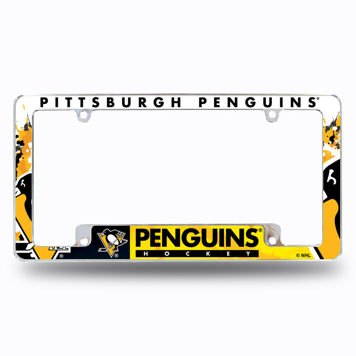 NHL Pittsburgh Penguins All Over Chrome Frame Fan Gear NHL Pittsburgh Penguins