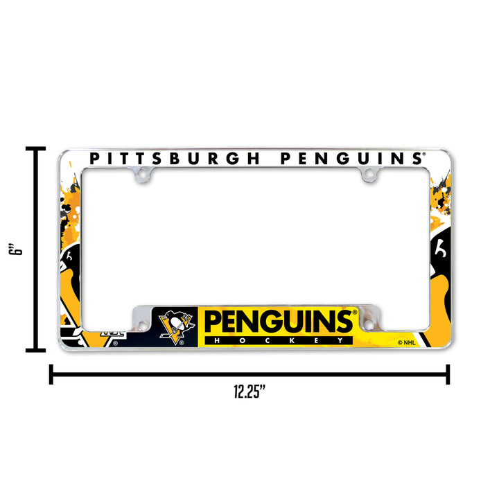 NHL Pittsburgh Penguins All Over Chrome Frame Fan Gear NHL Pittsburgh Penguins