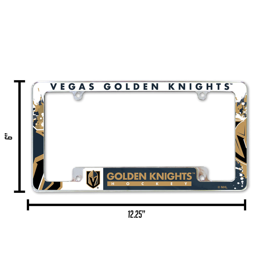 NHL Vegas Golden Knights All Over Chrome Frame Fan Gear NHL Vegas Golden Knights