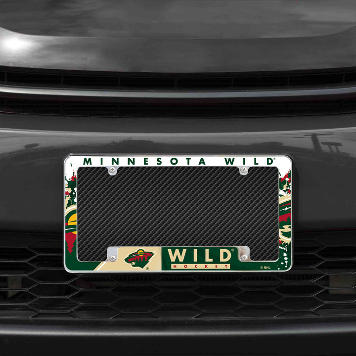 NHL Minnesota Wild All Over Chrome Frame Fan Gear NHL Minnesota Wild