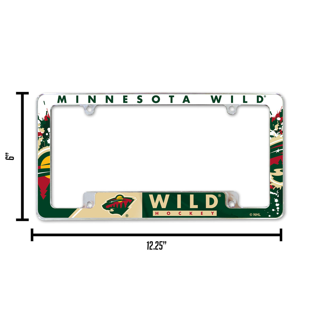 NHL Minnesota Wild All Over Chrome Frame Fan Gear NHL Minnesota Wild