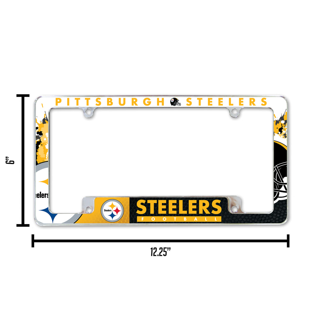 NFL Pittsburgh Steelers All Over Chrome Frame Fan Gear NFL Pittsburgh Steelers