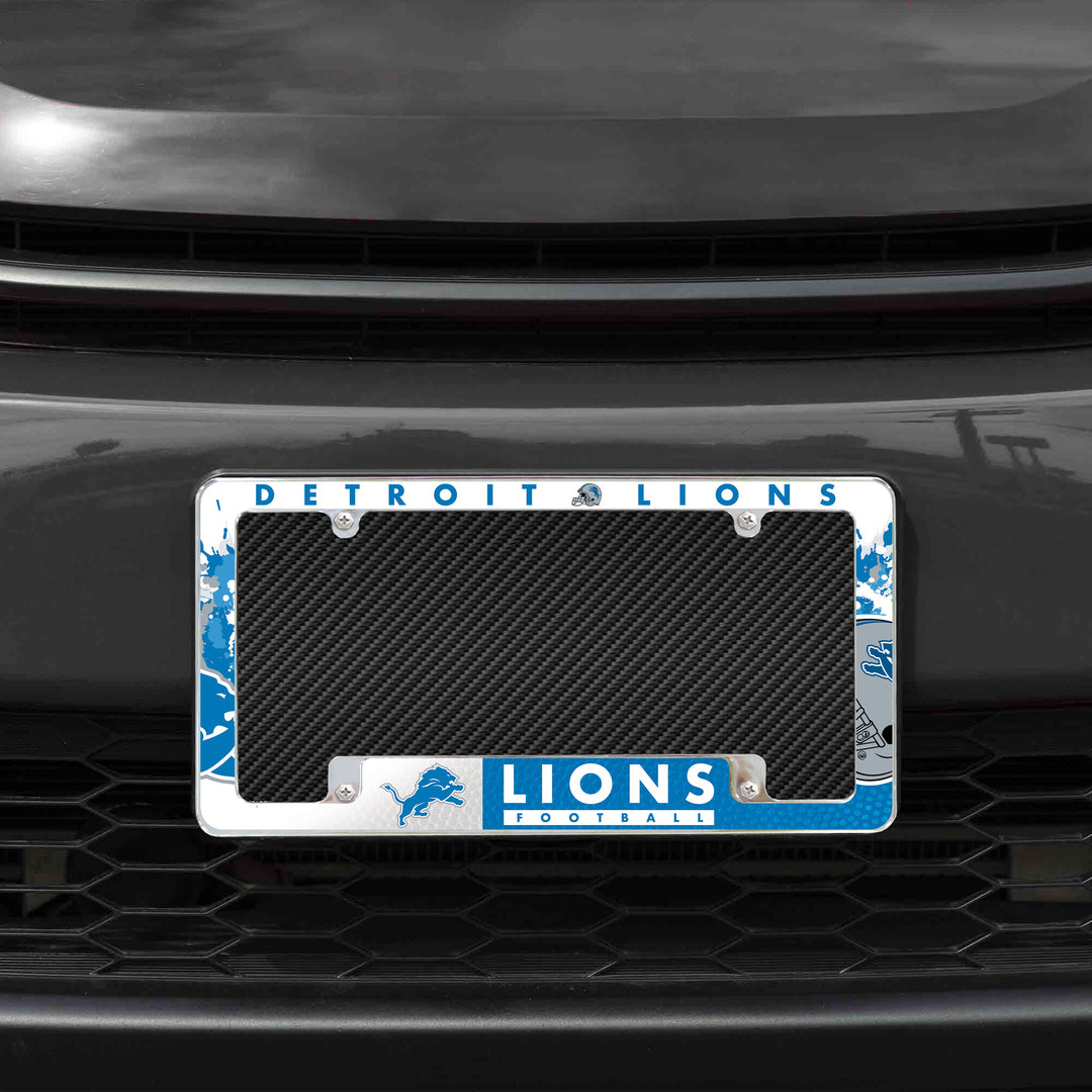 NFL Detroit Lions All Over Chrome Frame Fan Gear NFL Detroit Lions