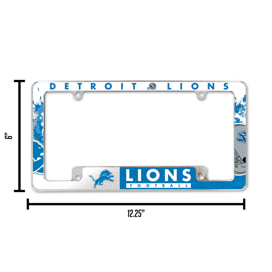 NFL Detroit Lions All Over Chrome Frame Fan Gear NFL Detroit Lions