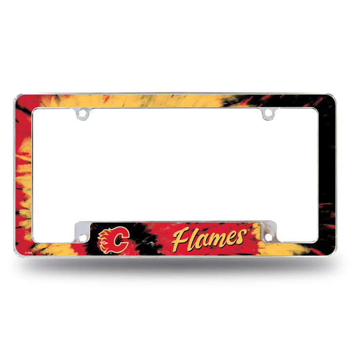 NHL Calgary Flames All Over Chrome Frame Fan Gear NHL Calgary Flames