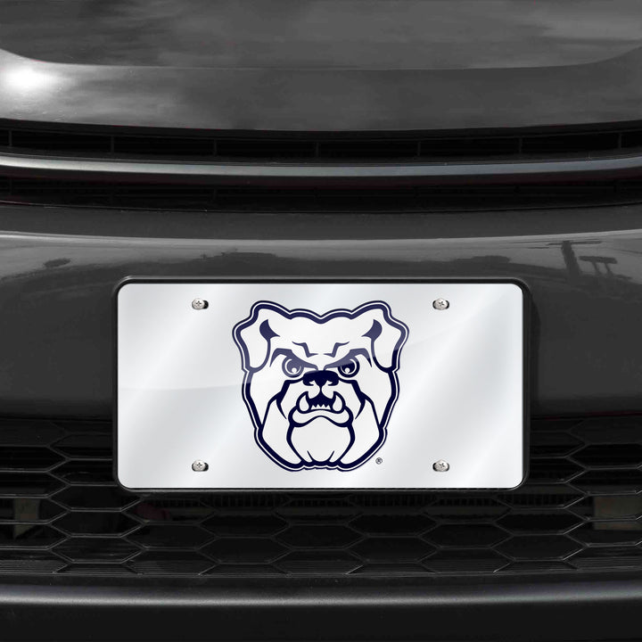 NCAA Butler Bulldogs Silver Laser Cut Automobile Tag Fan Gear NCAA Butler Bulldogs