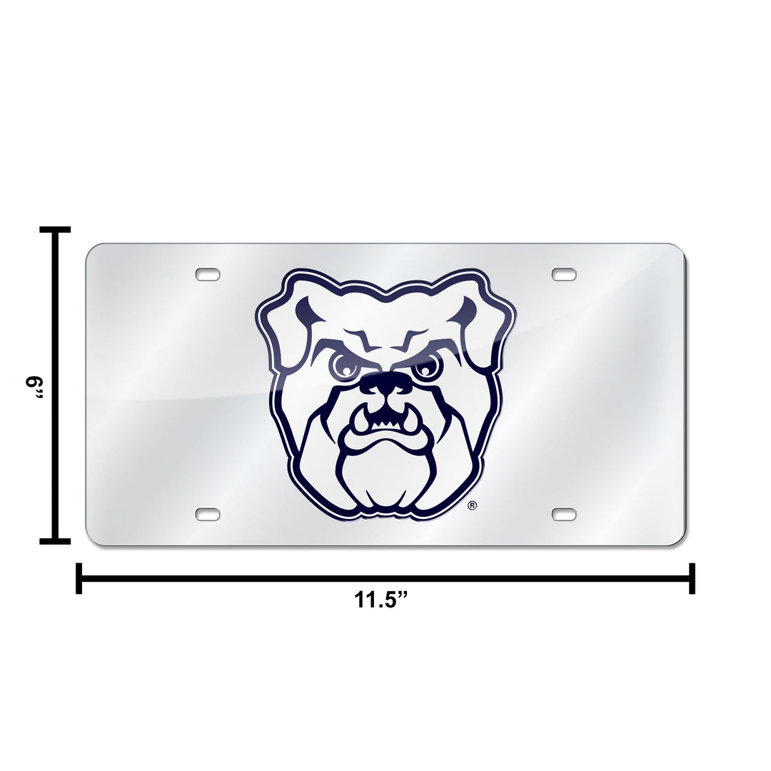 NCAA Butler Bulldogs Silver Laser Cut Automobile Tag Fan Gear NCAA Butler Bulldogs