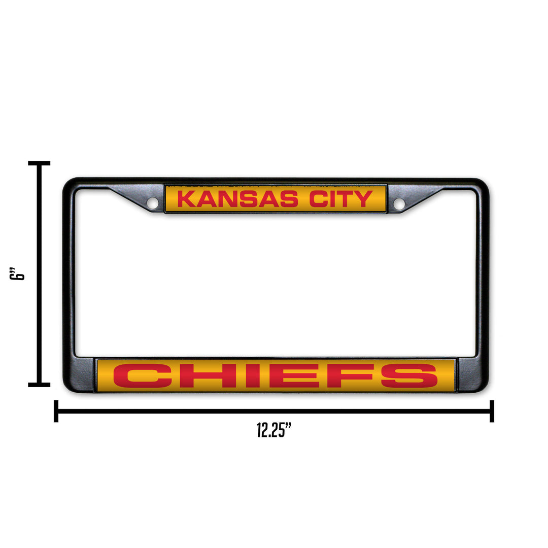 NFL Kansas City Chiefs Laser Cut Chrome License Plate Frame Fan Gear NFL Kansas City Chiefs