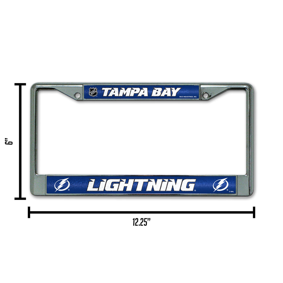 NHL Tampa Bay Lightning License Frame Chrome Glitter Fan Gear NHL Tampa Bay Lightning