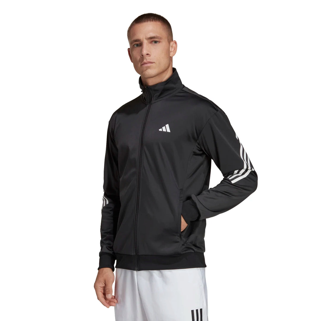 adidas Men s 3 Stripes Knit Tennis Jacket BLACK XS