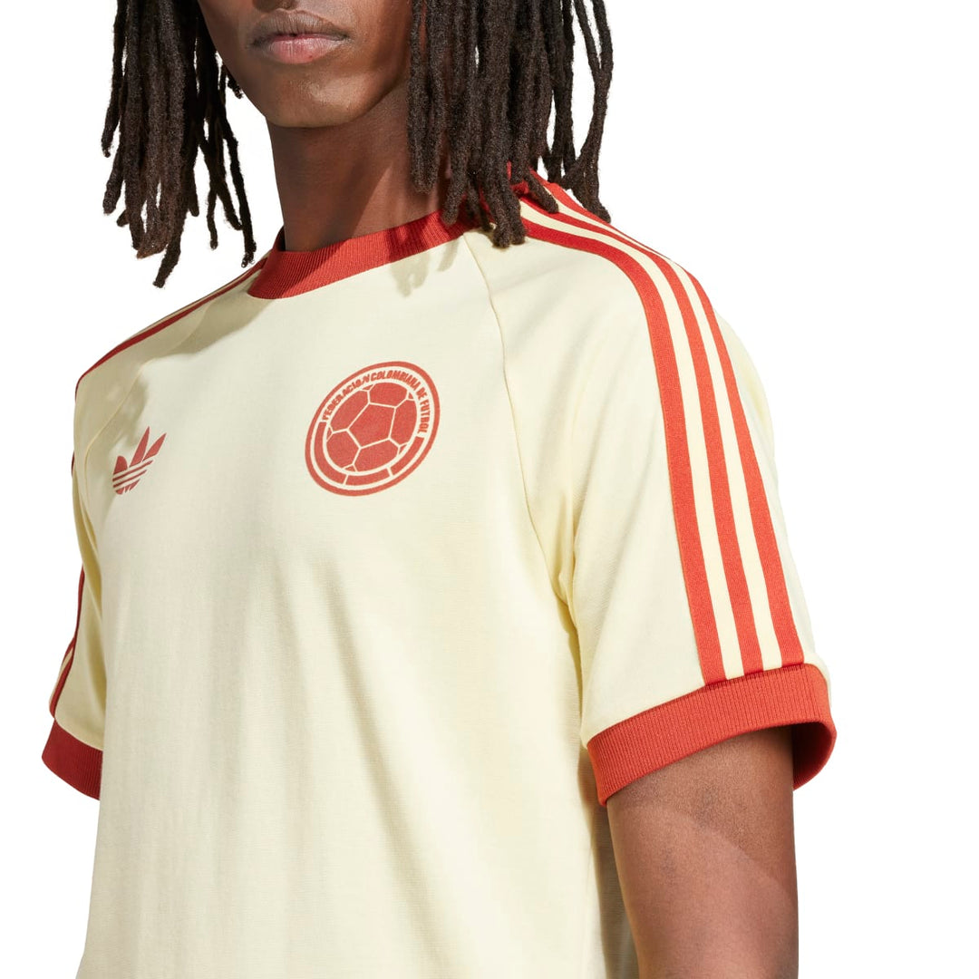 adidas Men's FCF Colombia Adicolor 3-Stripes Soccer T-Shirt Soccer Uniforms & Apparel All