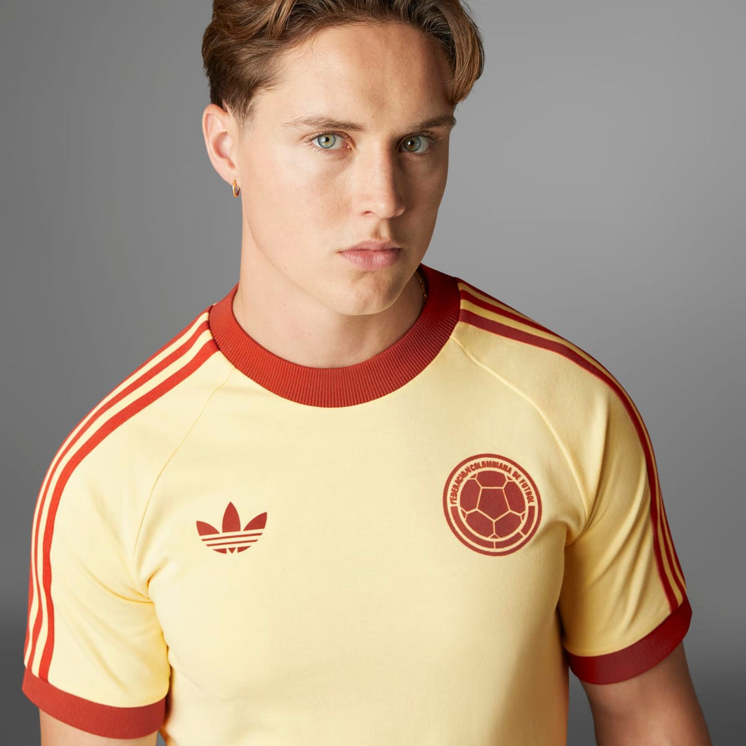 adidas Men's FCF Colombia Adicolor 3-Stripes Soccer T-Shirt Soccer Uniforms & Apparel All