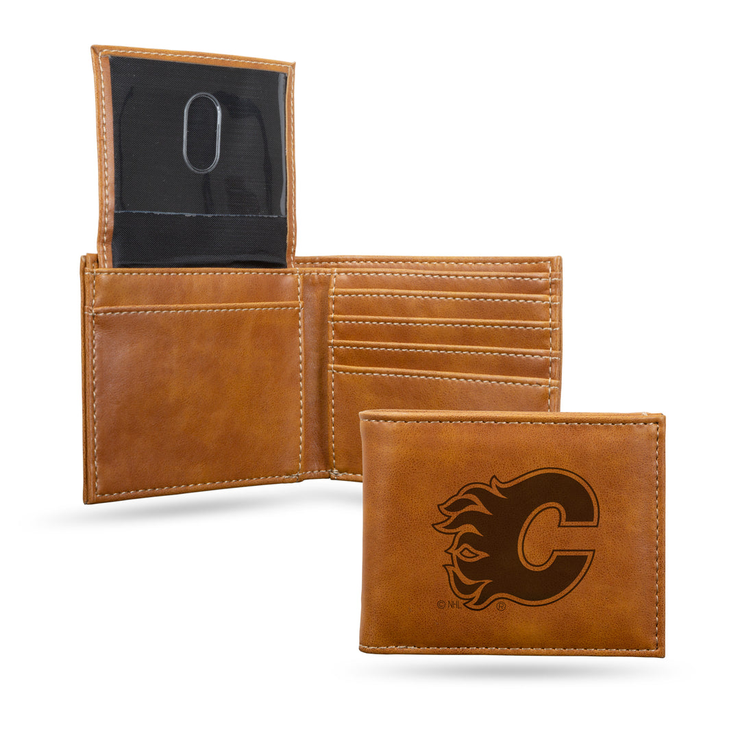 NHL Calgary Flames Laser Engraved Billfold Fan Gear NHL Calgary Flames