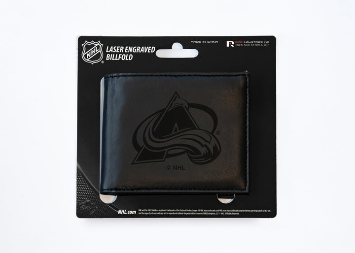 NHL Colorado Avalanche Laser Engraved Billfold Fan Gear NHL Colorado Avalanche