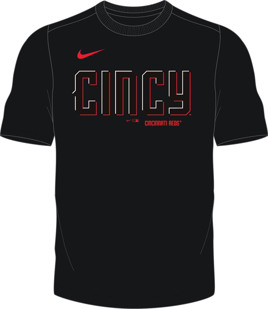 Nike Cincinnati Reds Men's Crew Neck Synthetic City Connect Tee