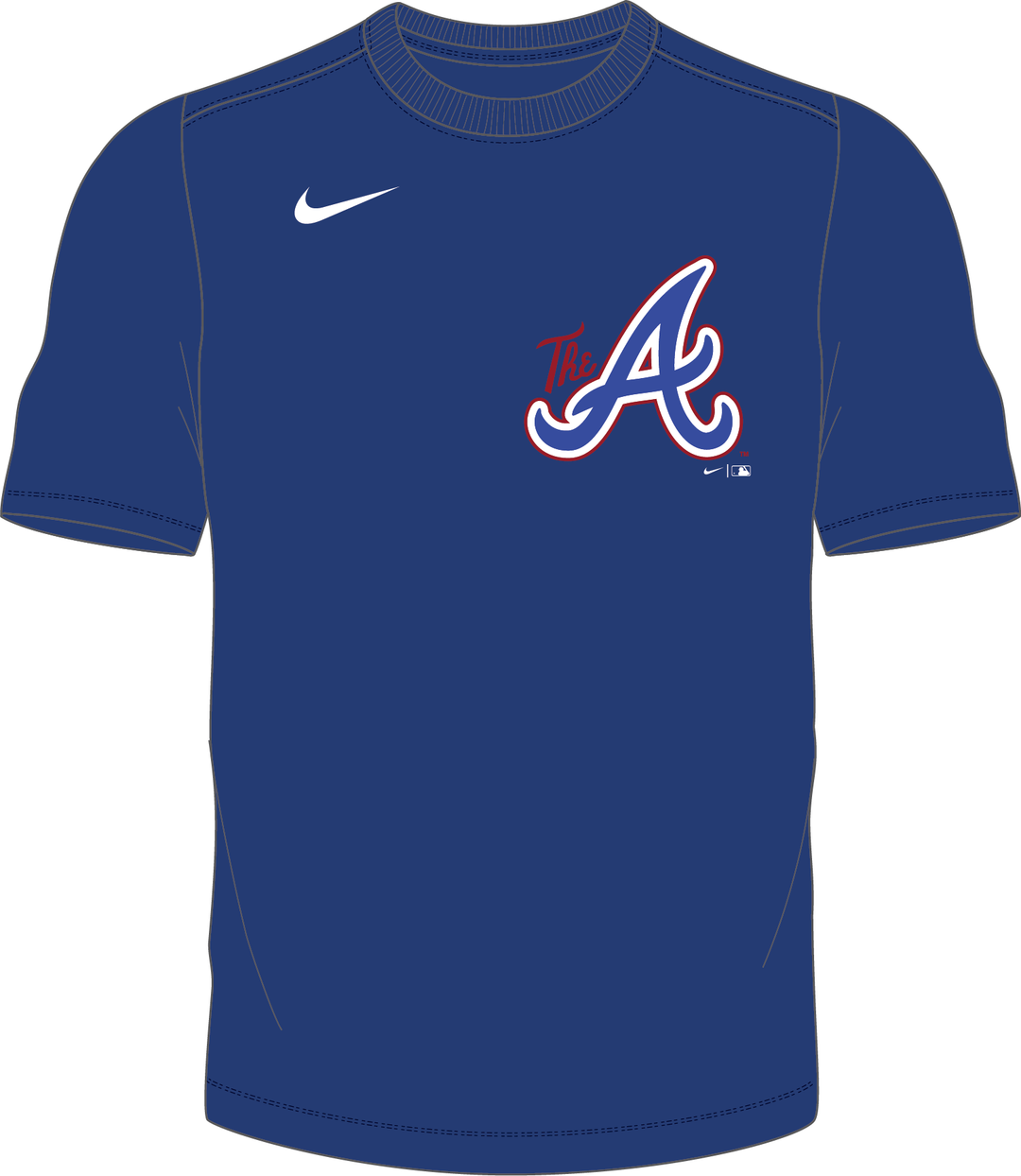 Nike Atlanta Braves Youth Institutional Short Sleeve Crew Neck Tee