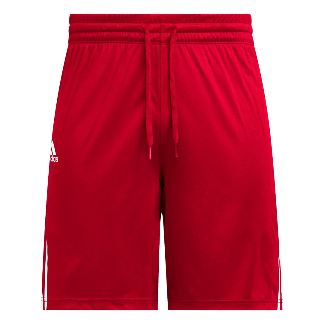 Adidas Men s 3 Stripe Knit Short Red White Large