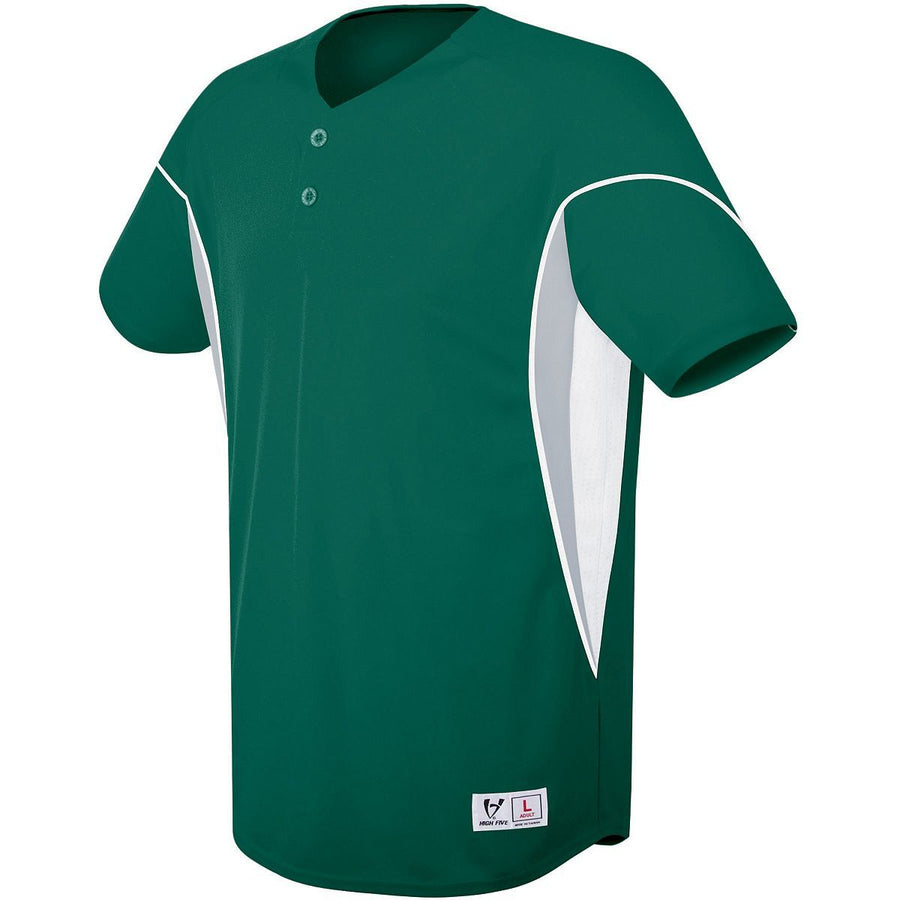 Augusta Adult Wicking Mesh Button Front Baseball Jersey With Braid Trim High Five