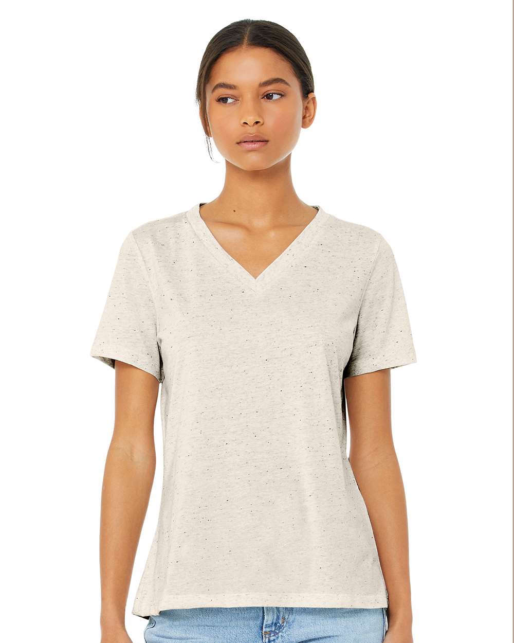 BELLA + CANVAS Women's Relaxed Triblend Short Sleeve V-Neck Tee