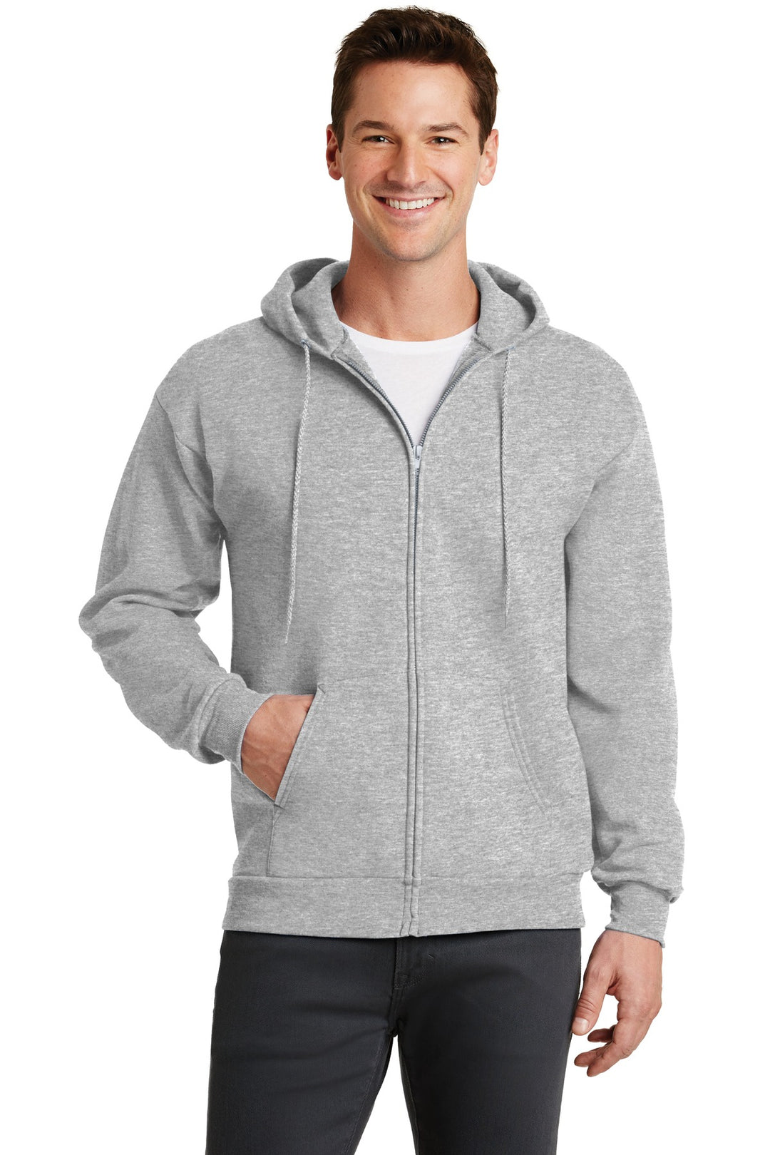 Port & Company - Men's Core Fleece Full-Zip Hooded Sweatshirt Mens Apparel Sweatshirts & Fleece