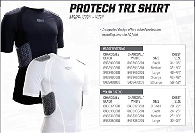 Schutt ProTech Tri Youth Padded Shirt Schutt